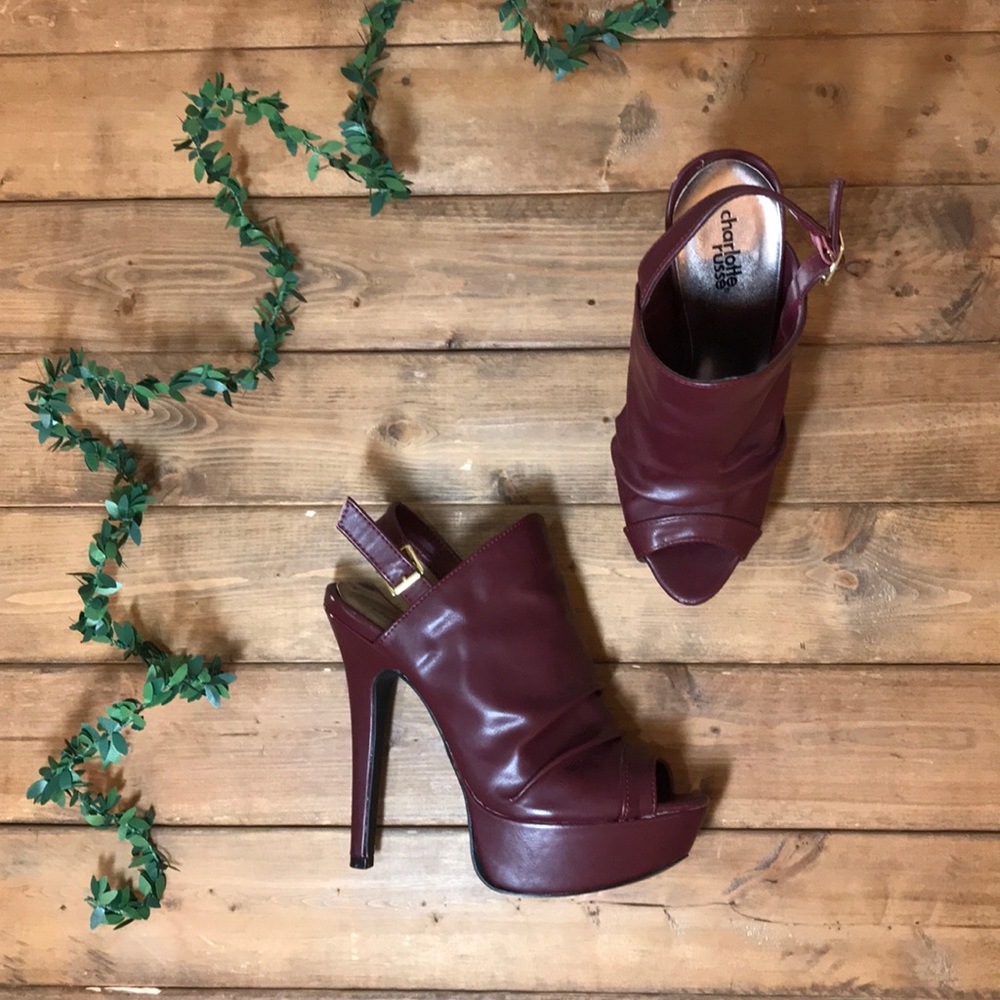 Charlotte Russe Wine colored platform heels size 7